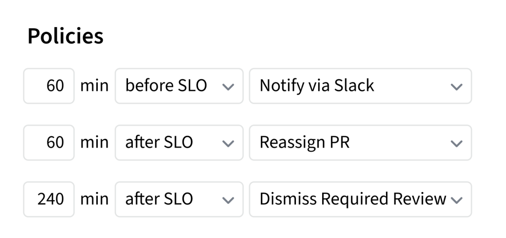 FlexReview SLO - set policies to take automated actions